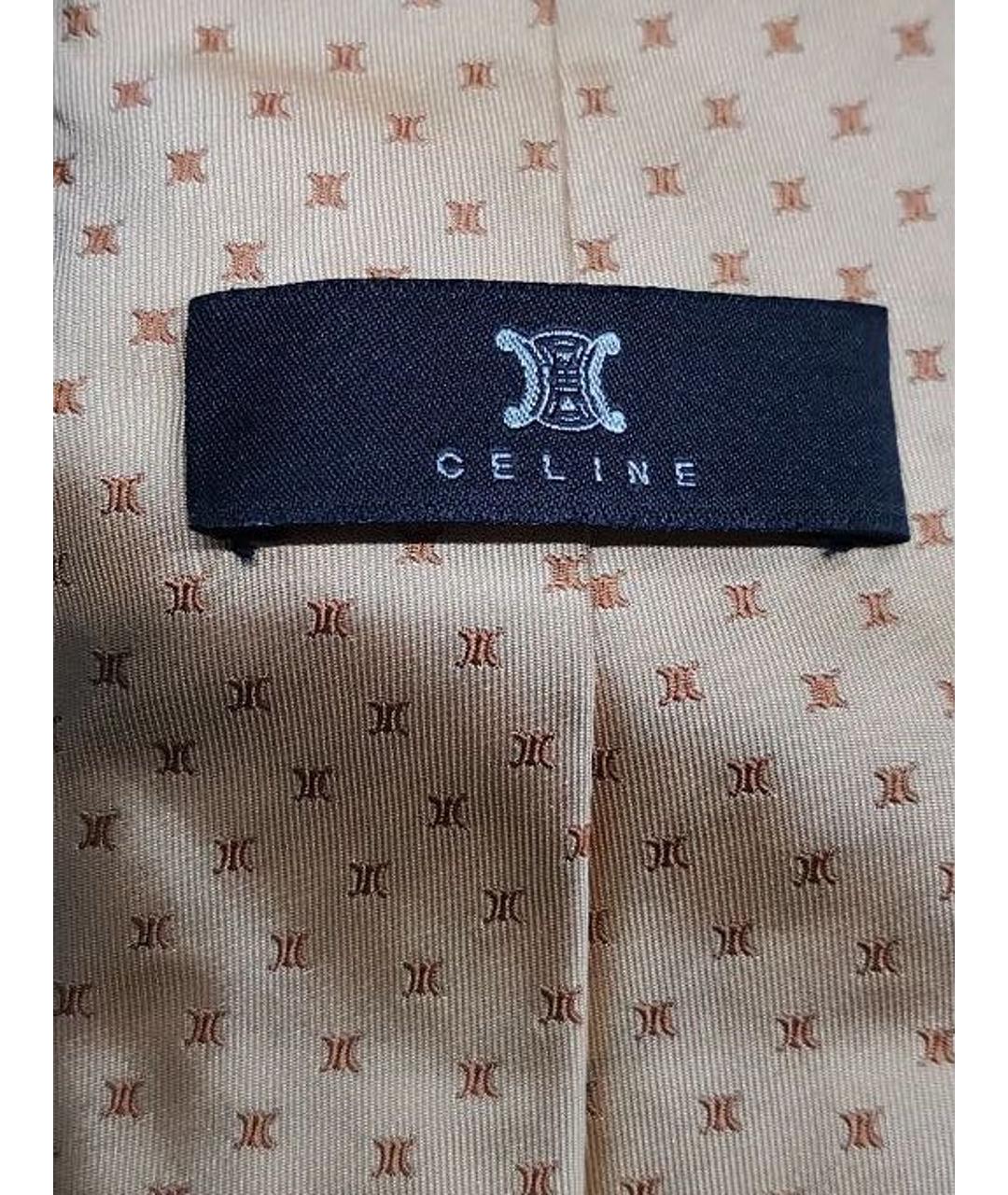 CELINE PRE-OWNED Бежевый шелковый галстук, фото 2