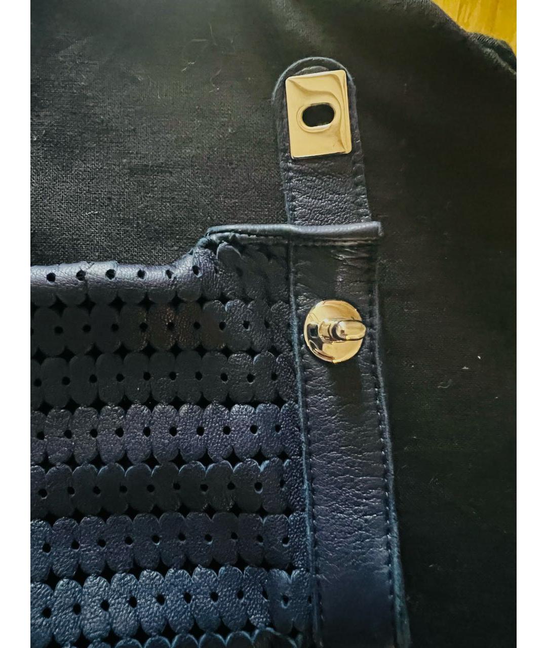 CHANEL Синие кожаные митенки, фото 5