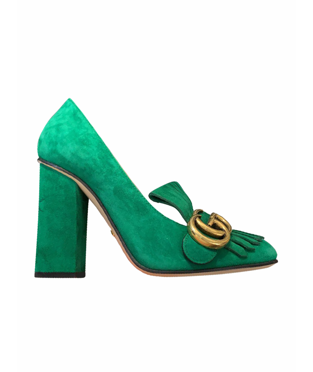 GUCCI Зеленые замшевые туфли, фото 1