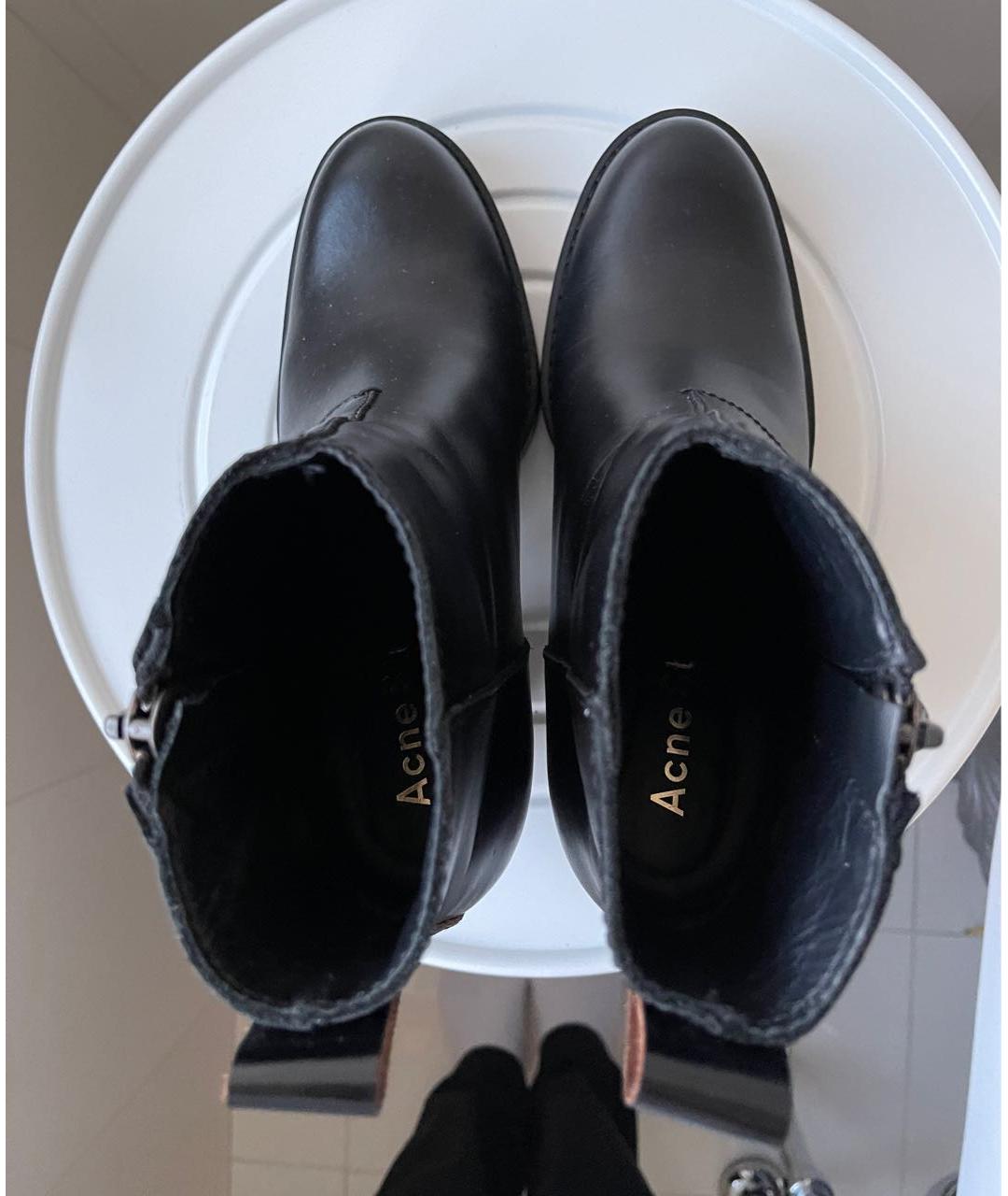 ACNE STUDIOS Черные кожаные ботинки, фото 3