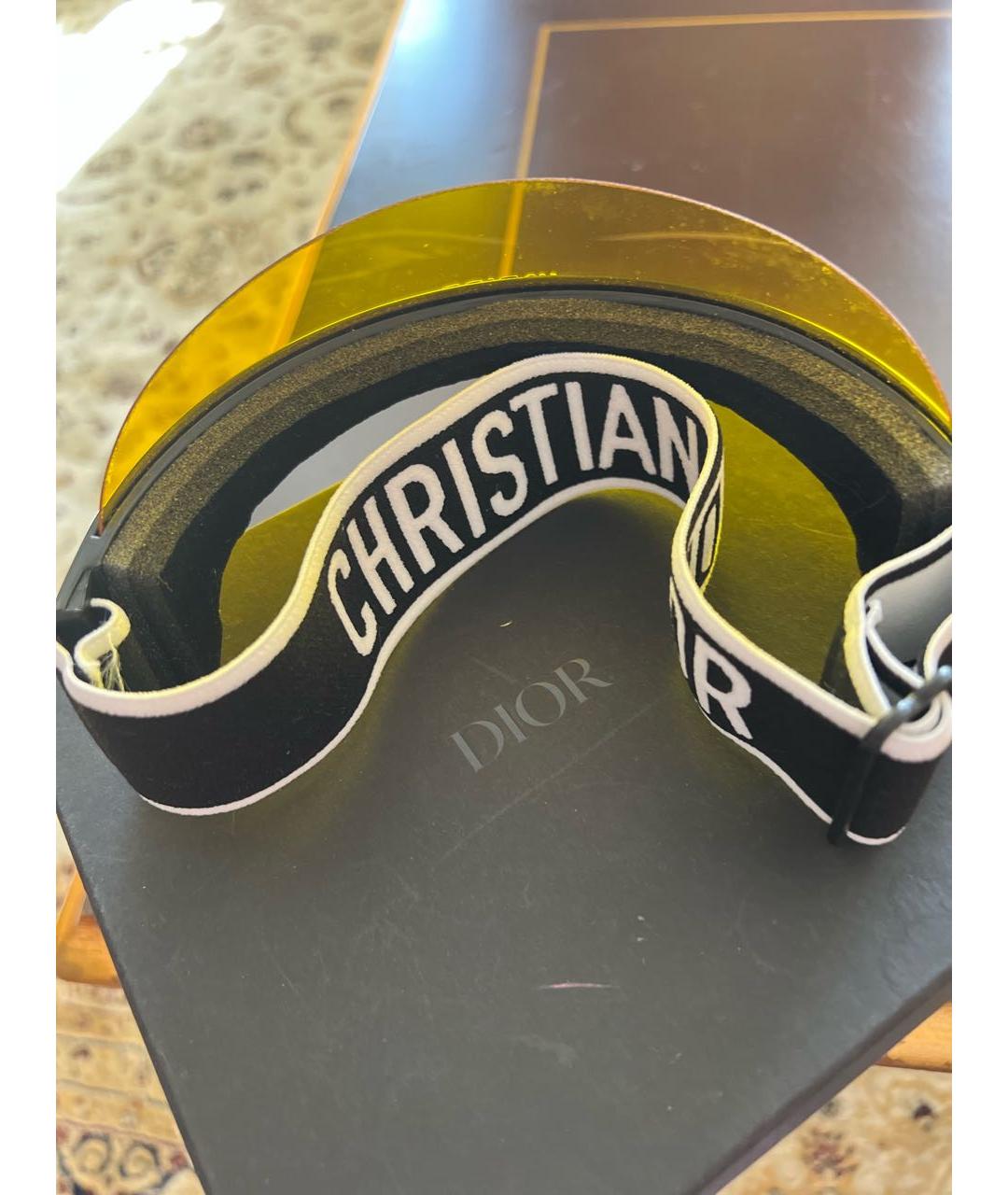 CHRISTIAN DIOR Желтые пластиковые солнцезащитные очки, фото 3