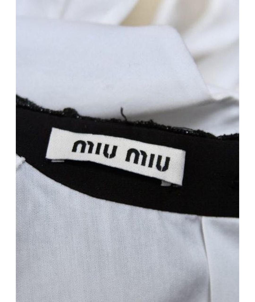MIU MIU Белая хлопковая блузы, фото 3