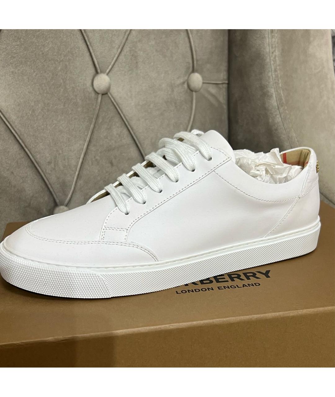 BURBERRY Белые кожаные кеды, фото 8