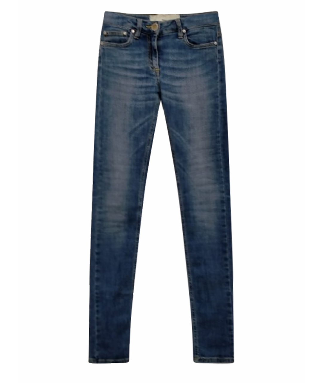 ELISABETTA FRANCHI Синие хлопковые прямые джинсы, фото 1