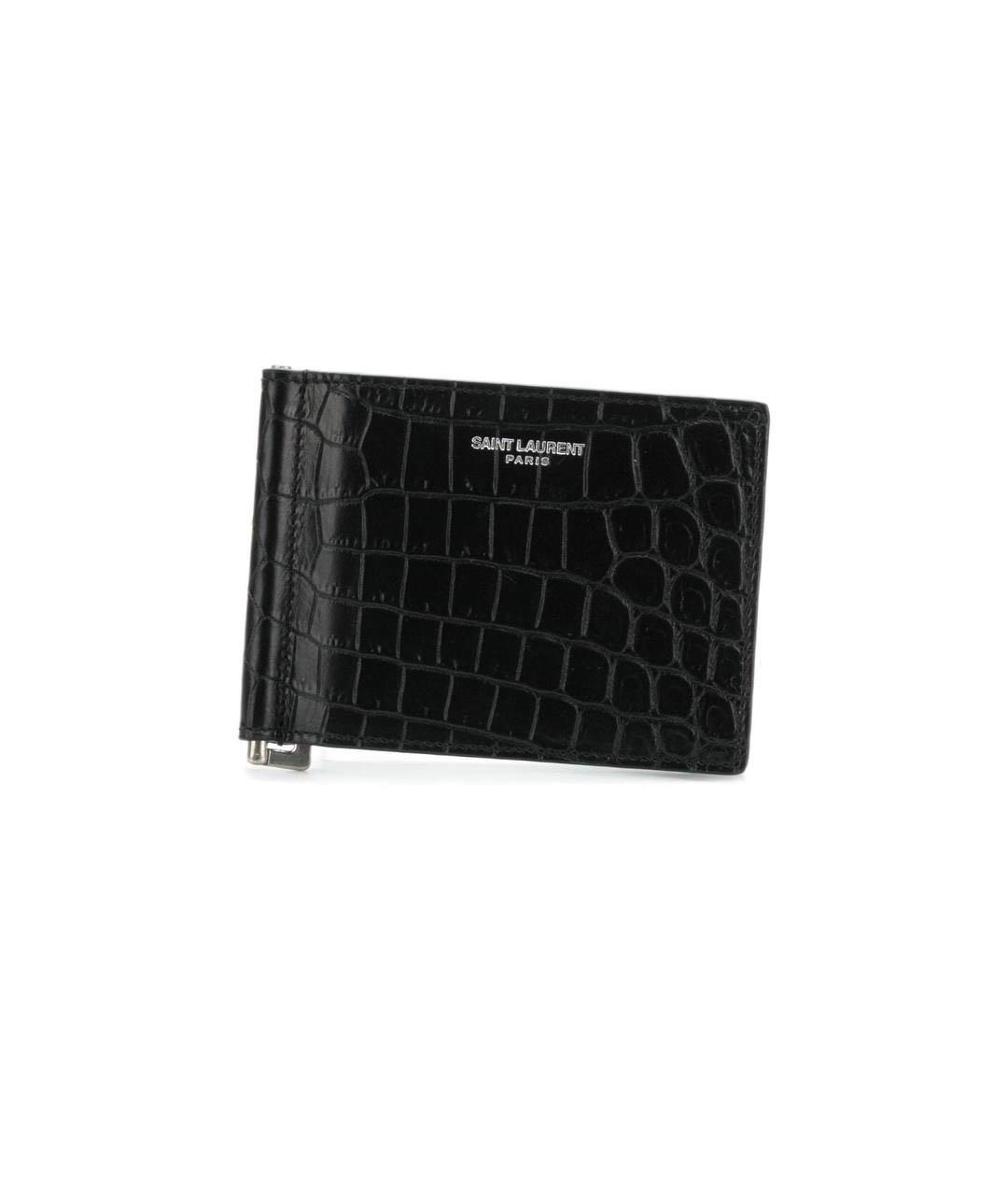 SAINT LAURENT Черный кожаный кардхолдер, фото 9