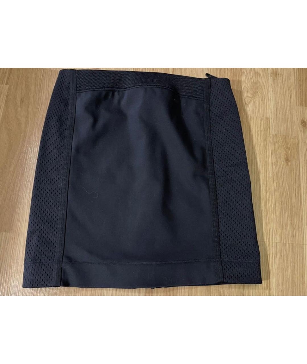 GUCCI Черная хлопко-эластановая юбка мини, фото 2