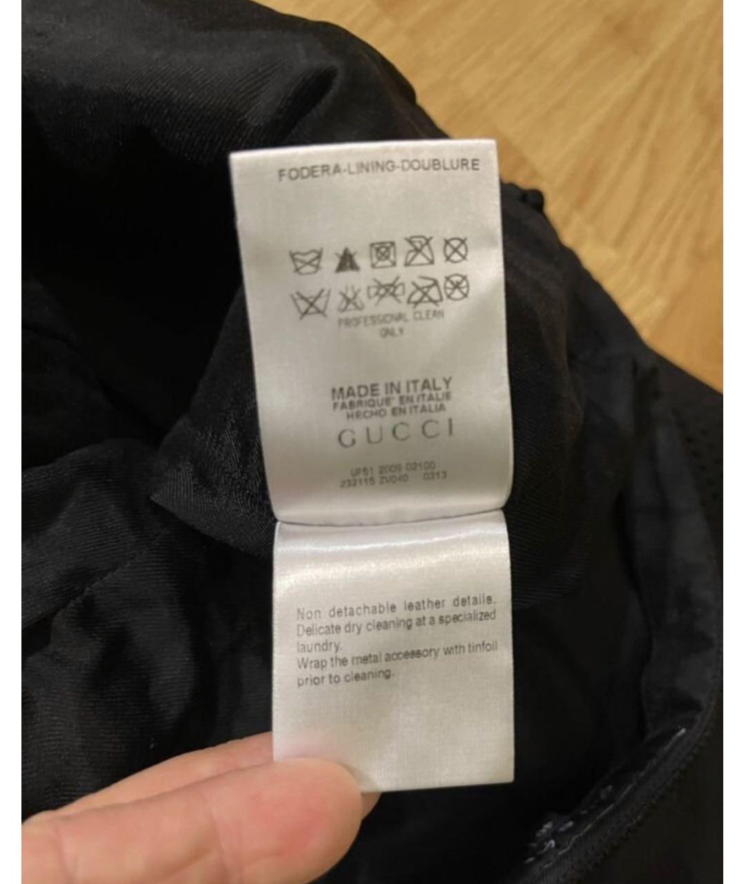 GUCCI Черная хлопко-эластановая юбка мини, фото 7