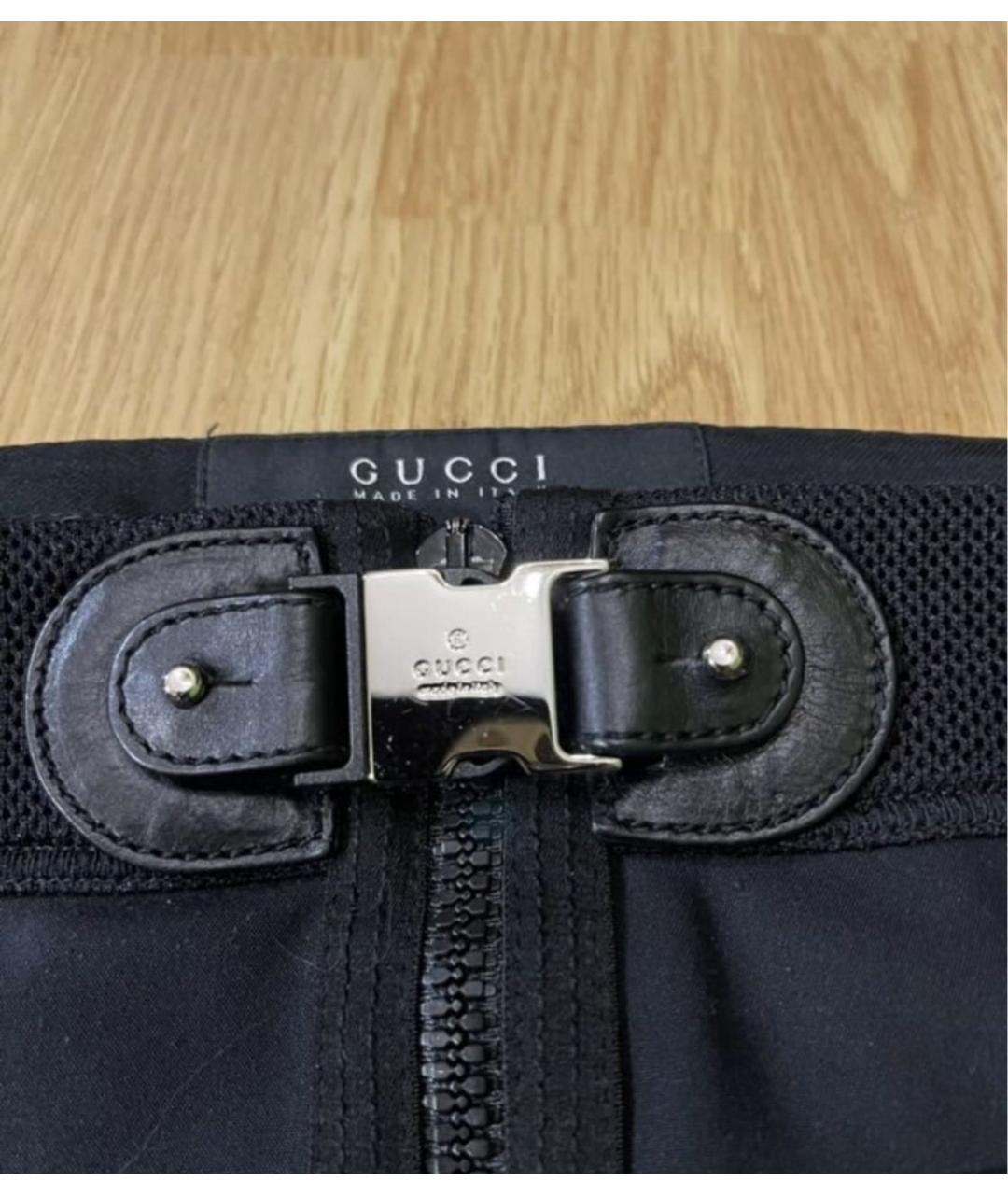 GUCCI Черная хлопко-эластановая юбка мини, фото 3