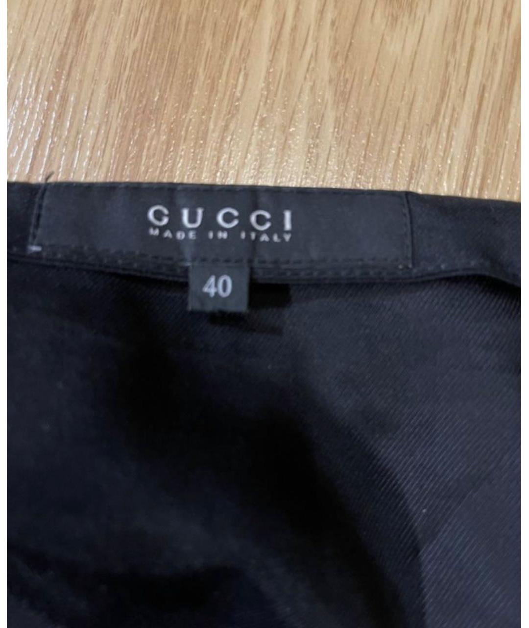 GUCCI Черная хлопко-эластановая юбка мини, фото 6