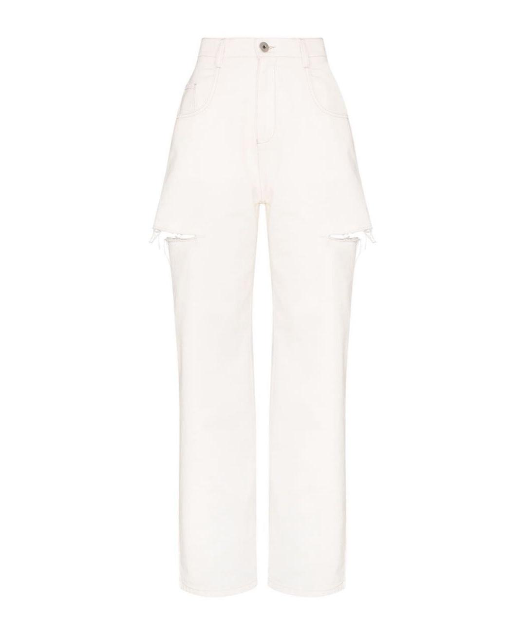 MAISON MARGIELA Белые прямые джинсы, фото 5