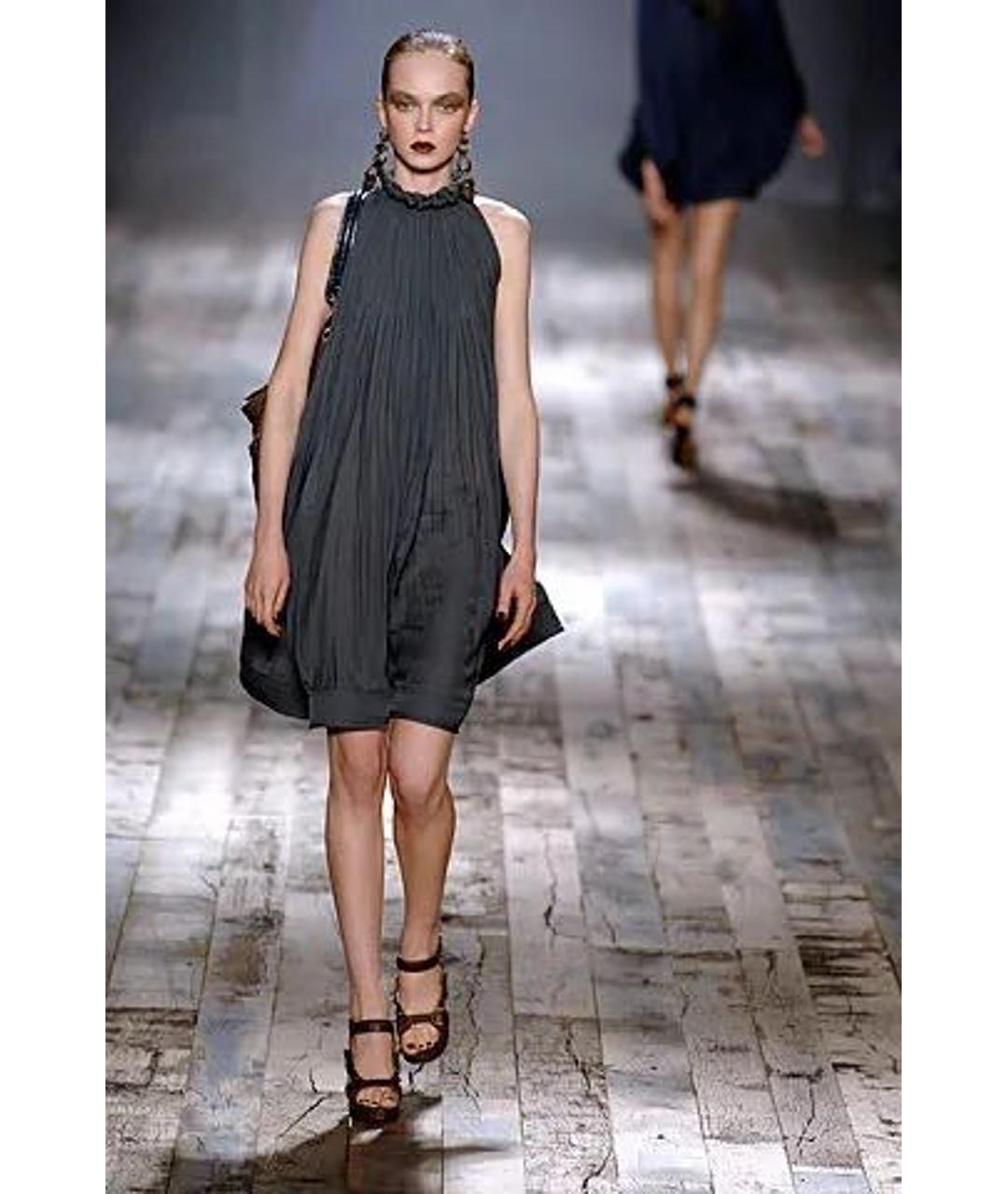 LANVIN Коричневые босоножки из экзотической кожи, фото 7