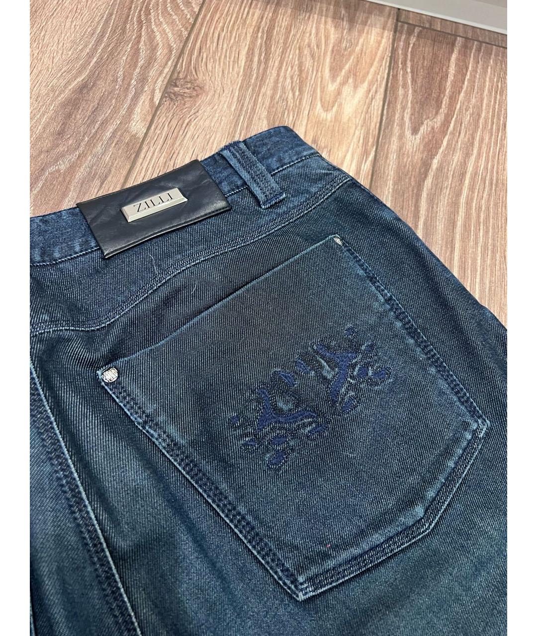 ZILLI Синие хлопковые джинсы, фото 4