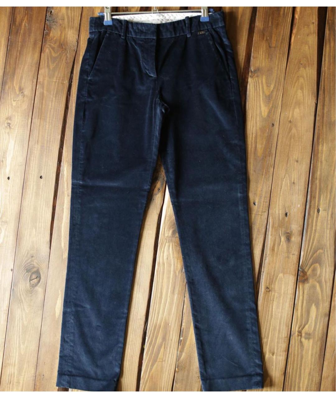 ICEBERG Темно-синие бархатные прямые брюки, фото 4