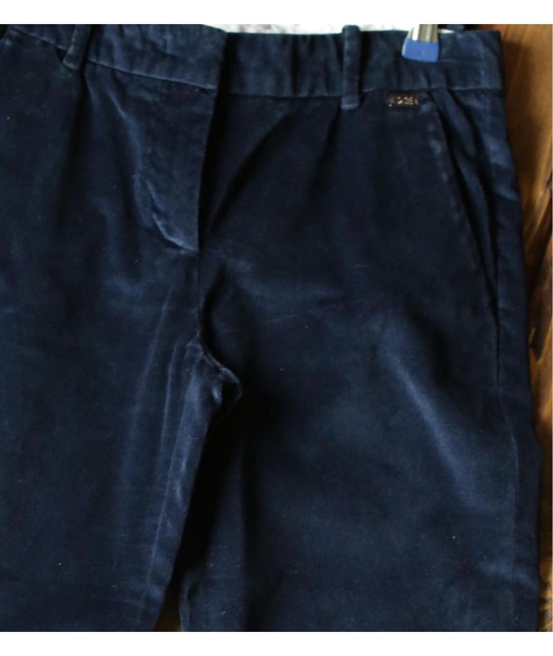ICEBERG Темно-синие бархатные прямые брюки, фото 2