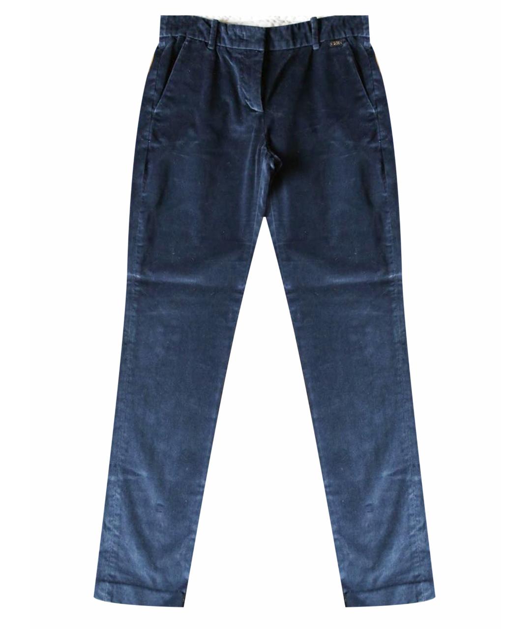 ICEBERG Темно-синие бархатные прямые брюки, фото 1