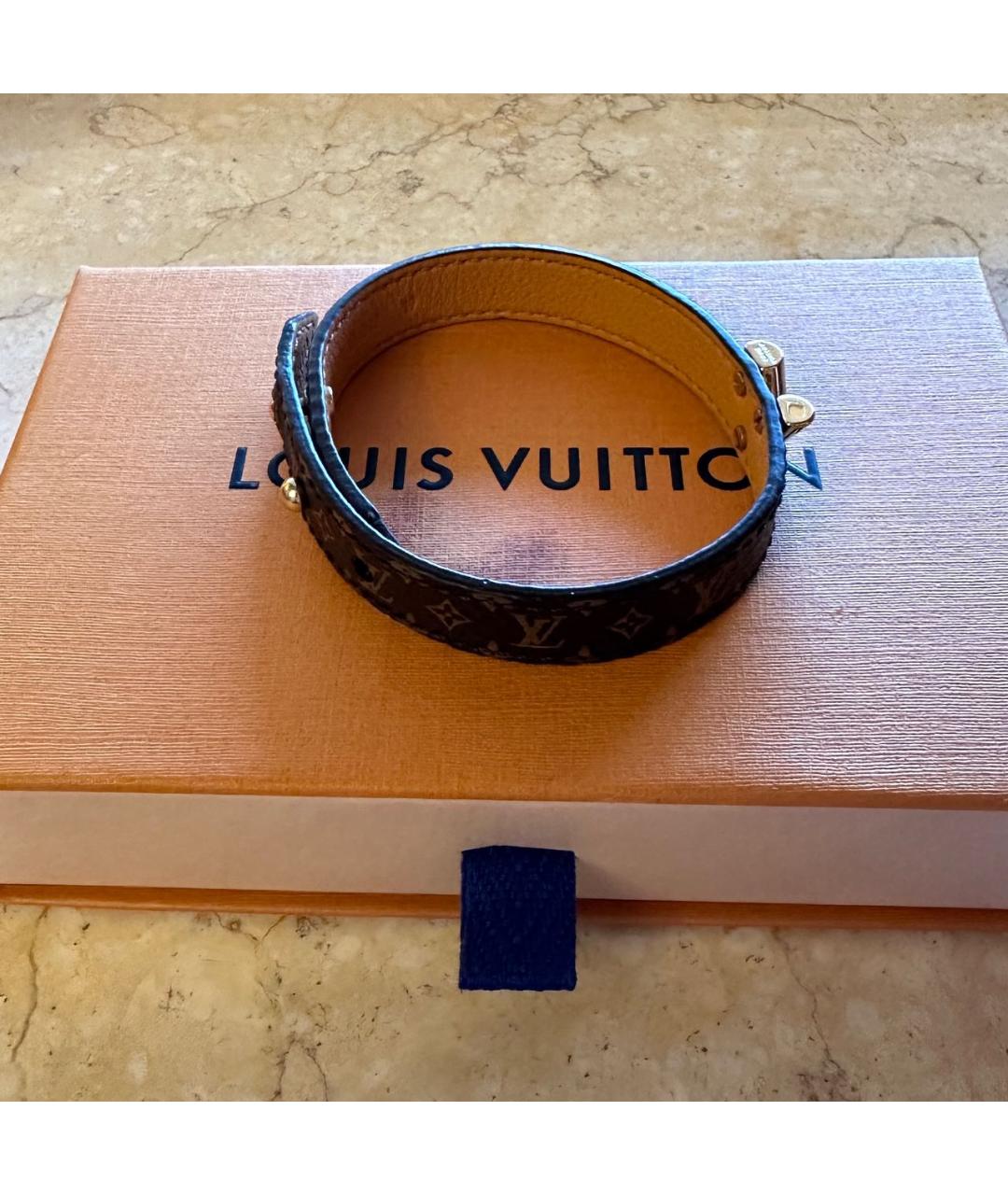 LOUIS VUITTON PRE-OWNED Коричневый кожаный браслет, фото 2