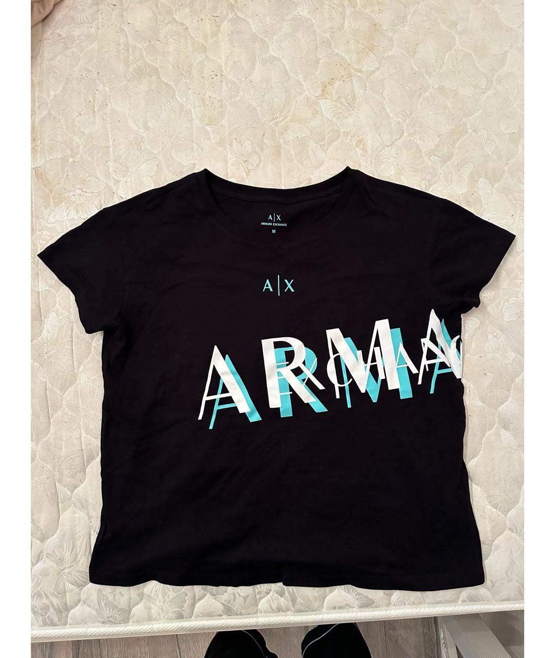 ARMANI EXCHANGE Черная хлопковая футболка, фото 6