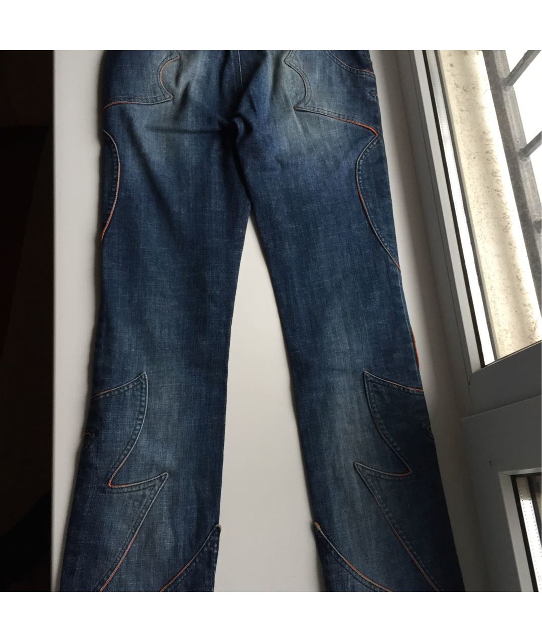 JUST CAVALLI Синие хлопко-эластановые прямые джинсы, фото 3