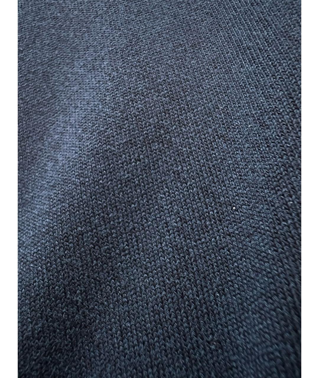 ZILLI Темно-синее хлопковое поло с коротким рукавом, фото 5
