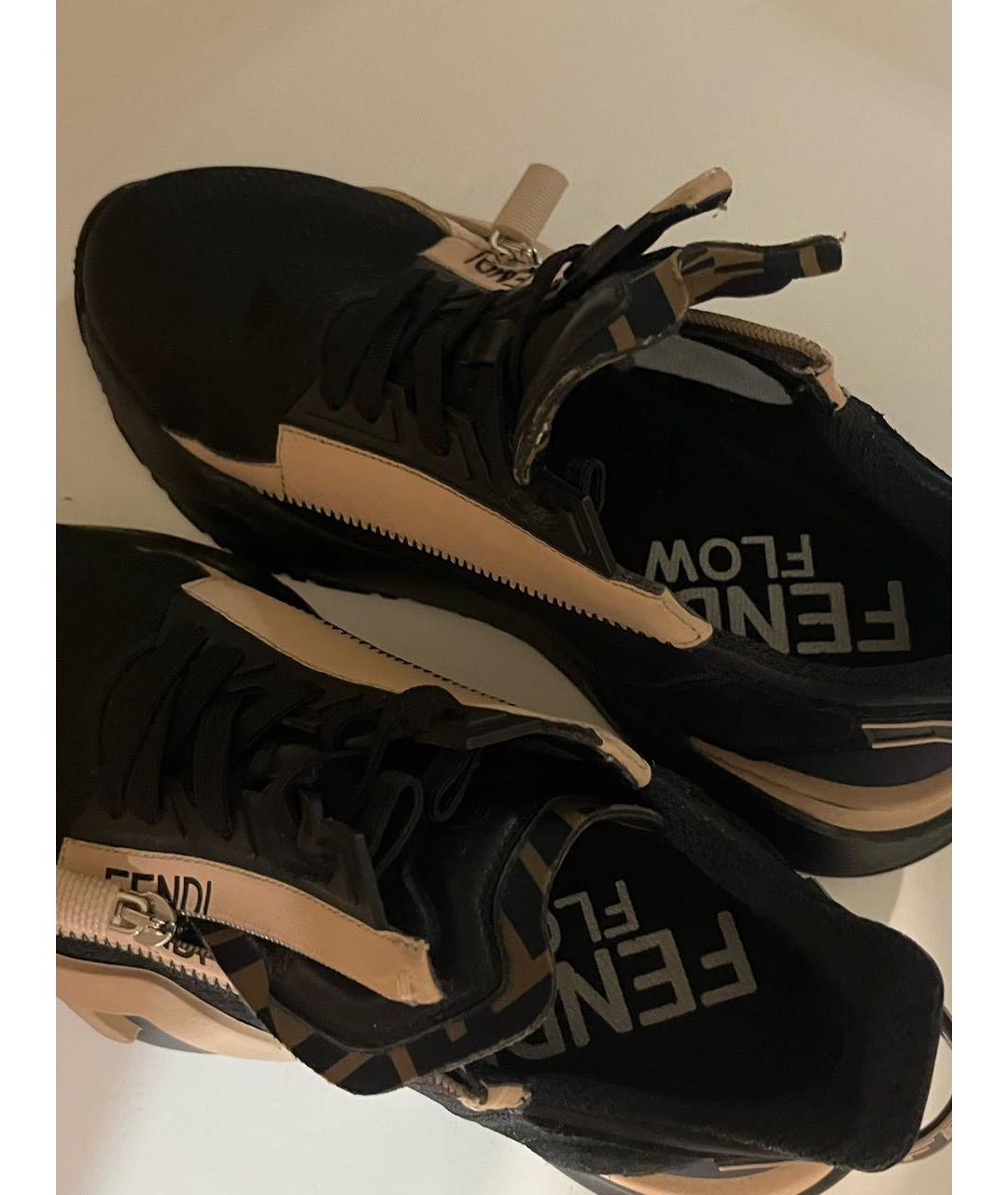 FENDI Черные кроссовки, фото 3