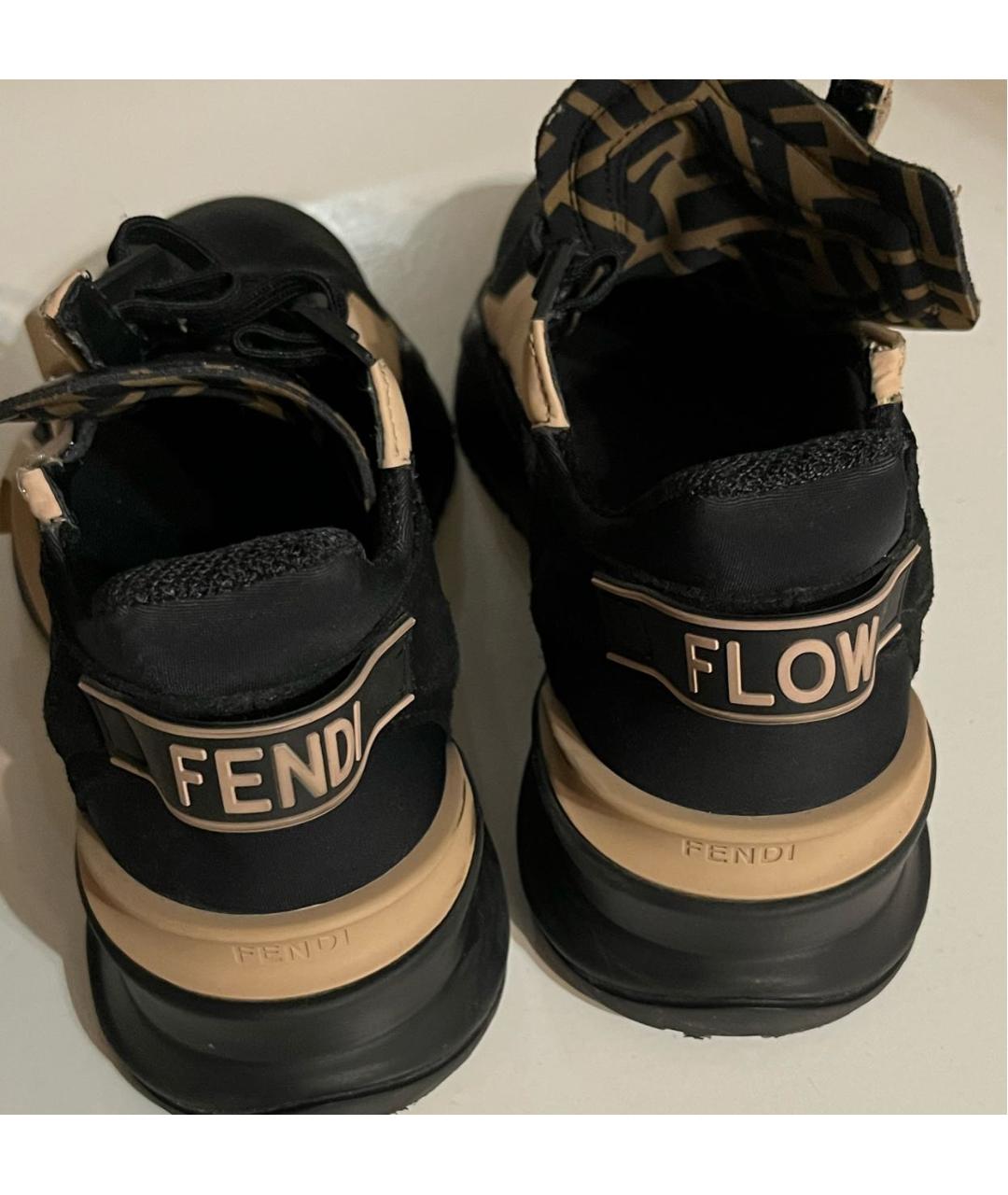 FENDI Черные кроссовки, фото 4