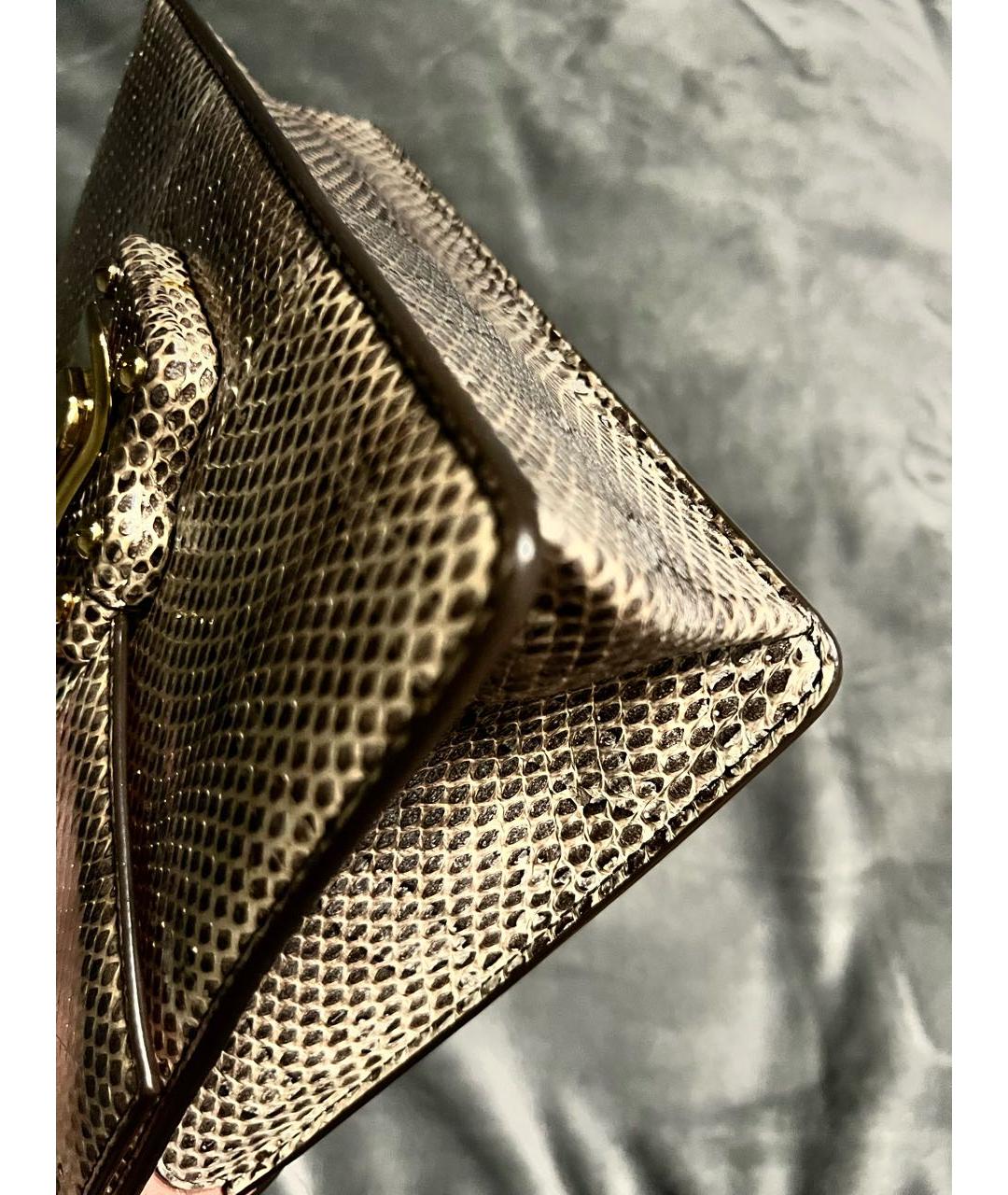 DOLCE&GABBANA Бежевая сумка через плечо из экзотической кожи, фото 7