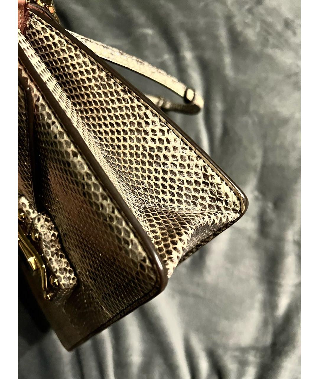 DOLCE&GABBANA Бежевая сумка через плечо из экзотической кожи, фото 8