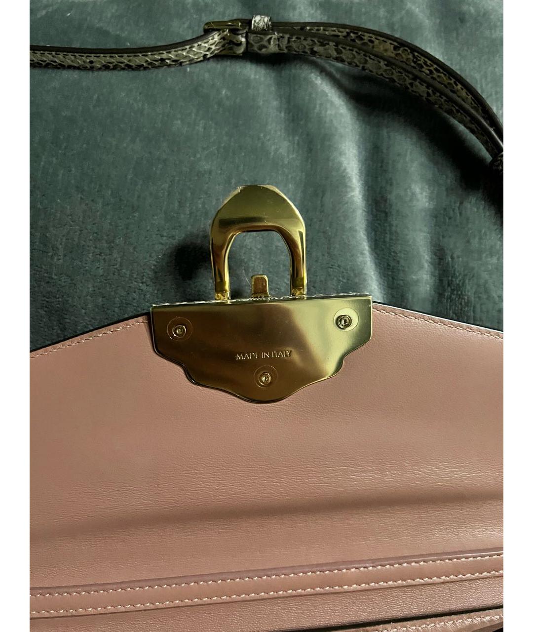 DOLCE&GABBANA Бежевая сумка через плечо из экзотической кожи, фото 6