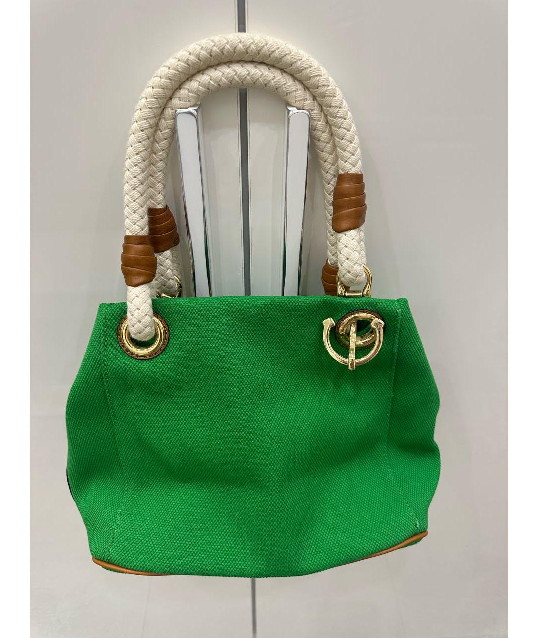 MICHAEL MICHAEL KORS Зеленая тканевая сумка тоут, фото 2