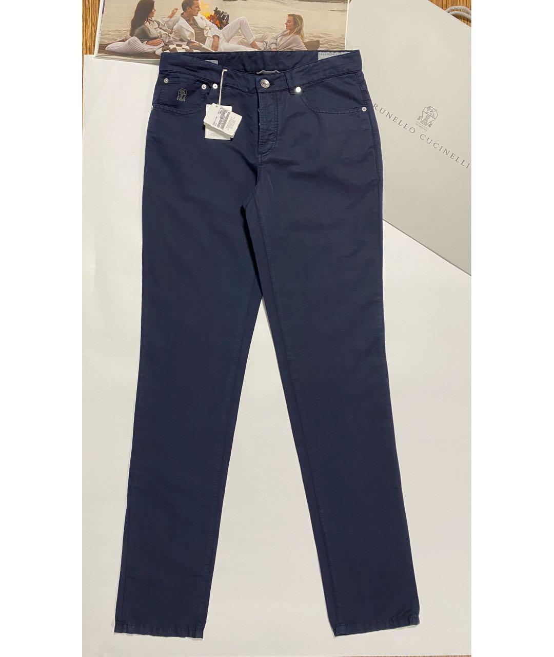 BRUNELLO CUCINELLI Синие повседневные брюки, фото 8