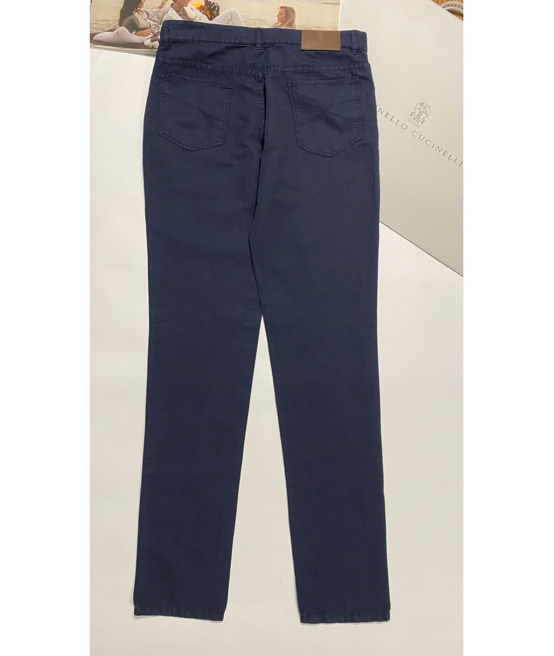 BRUNELLO CUCINELLI Синие повседневные брюки, фото 2