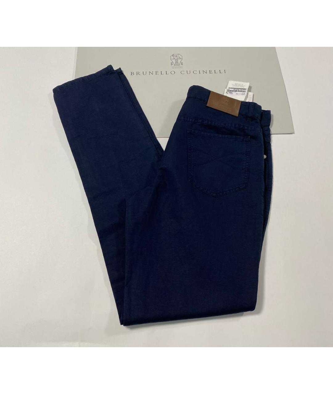 BRUNELLO CUCINELLI Синие повседневные брюки, фото 7
