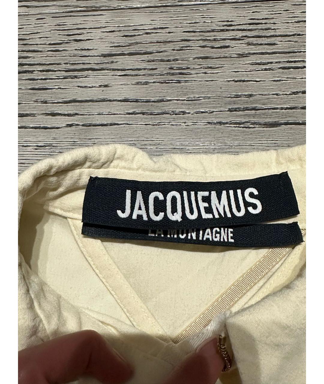 JACQUEMUS Бежевая хлопковая рубашка, фото 3
