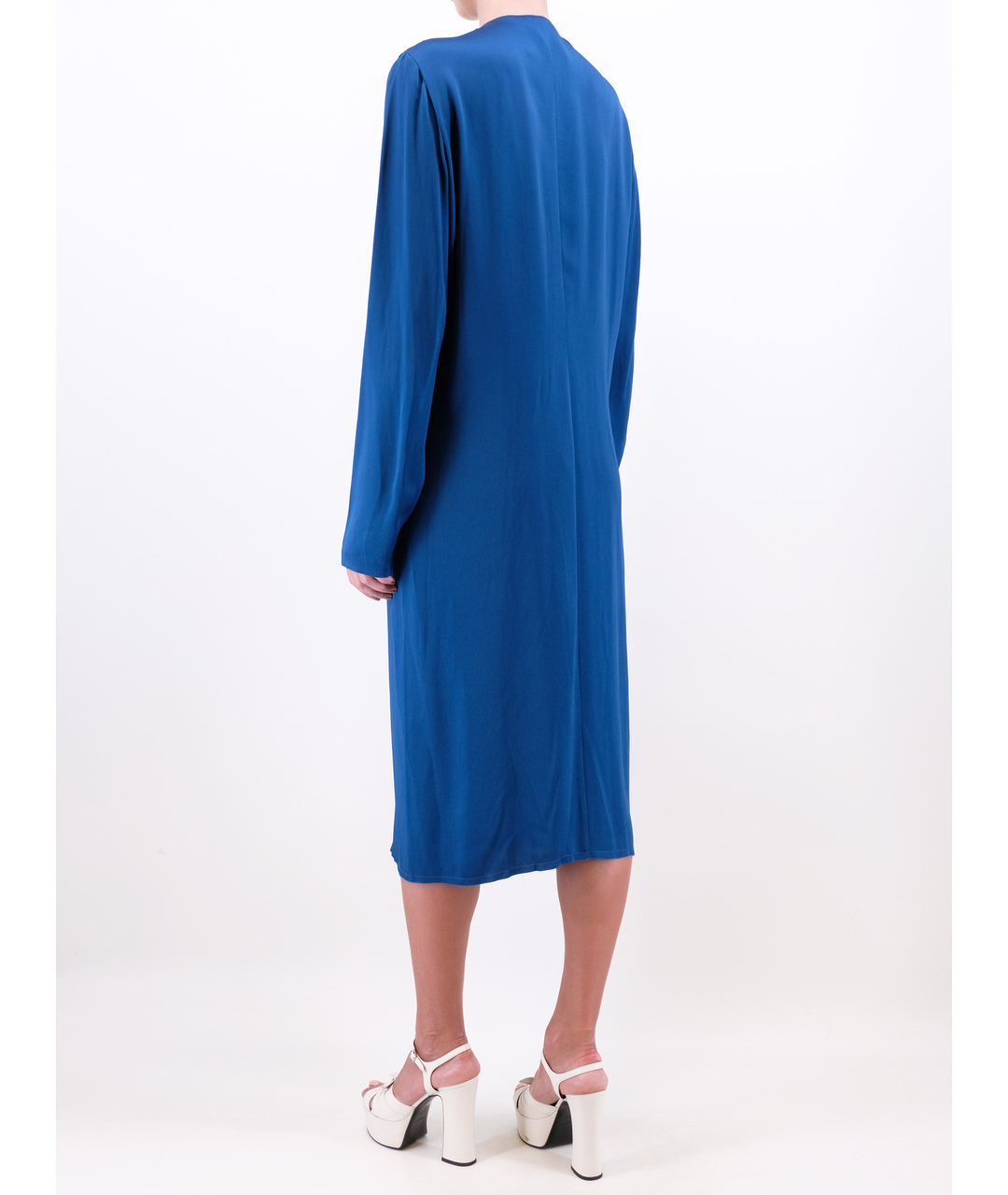 LANVIN Синее вискозное повседневное платье, фото 3