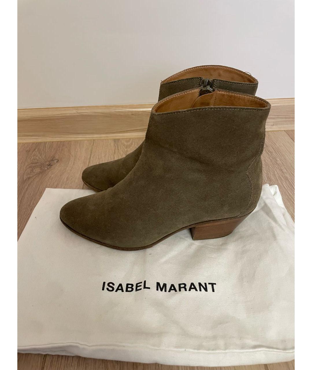 ISABEL MARANT Хаки замшевые ботильоны, фото 4