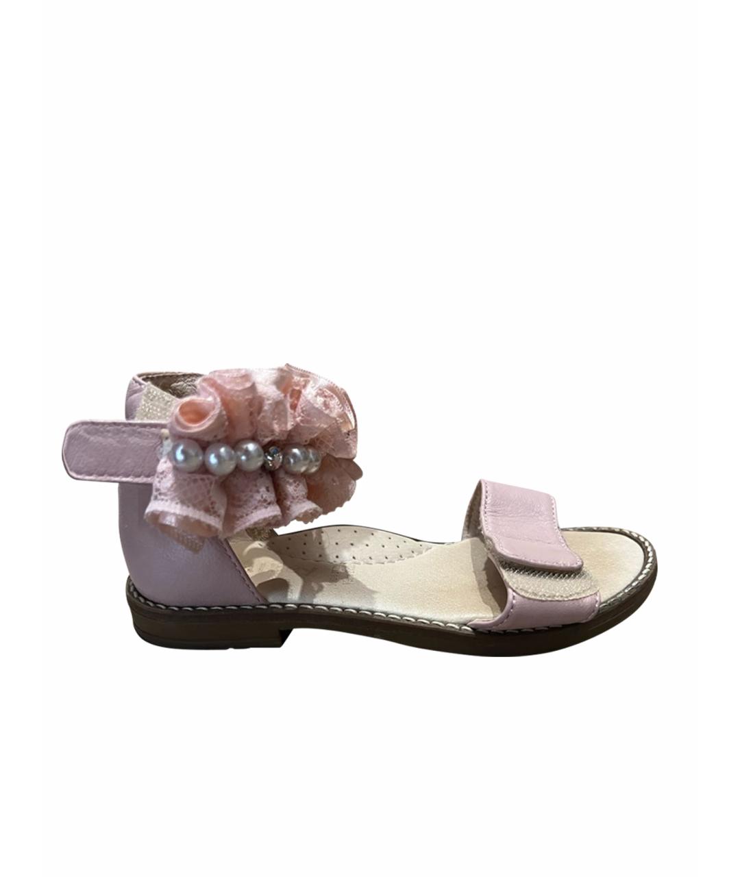 WALKEY Розовые кожаные сандалии и шлепанцы, фото 1