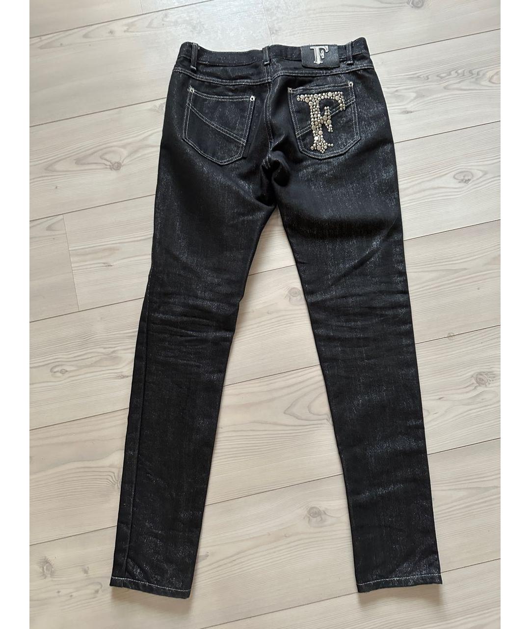 GIANFRANCO FERRE Темно-синие хлопко-полиэстеровые прямые джинсы, фото 2