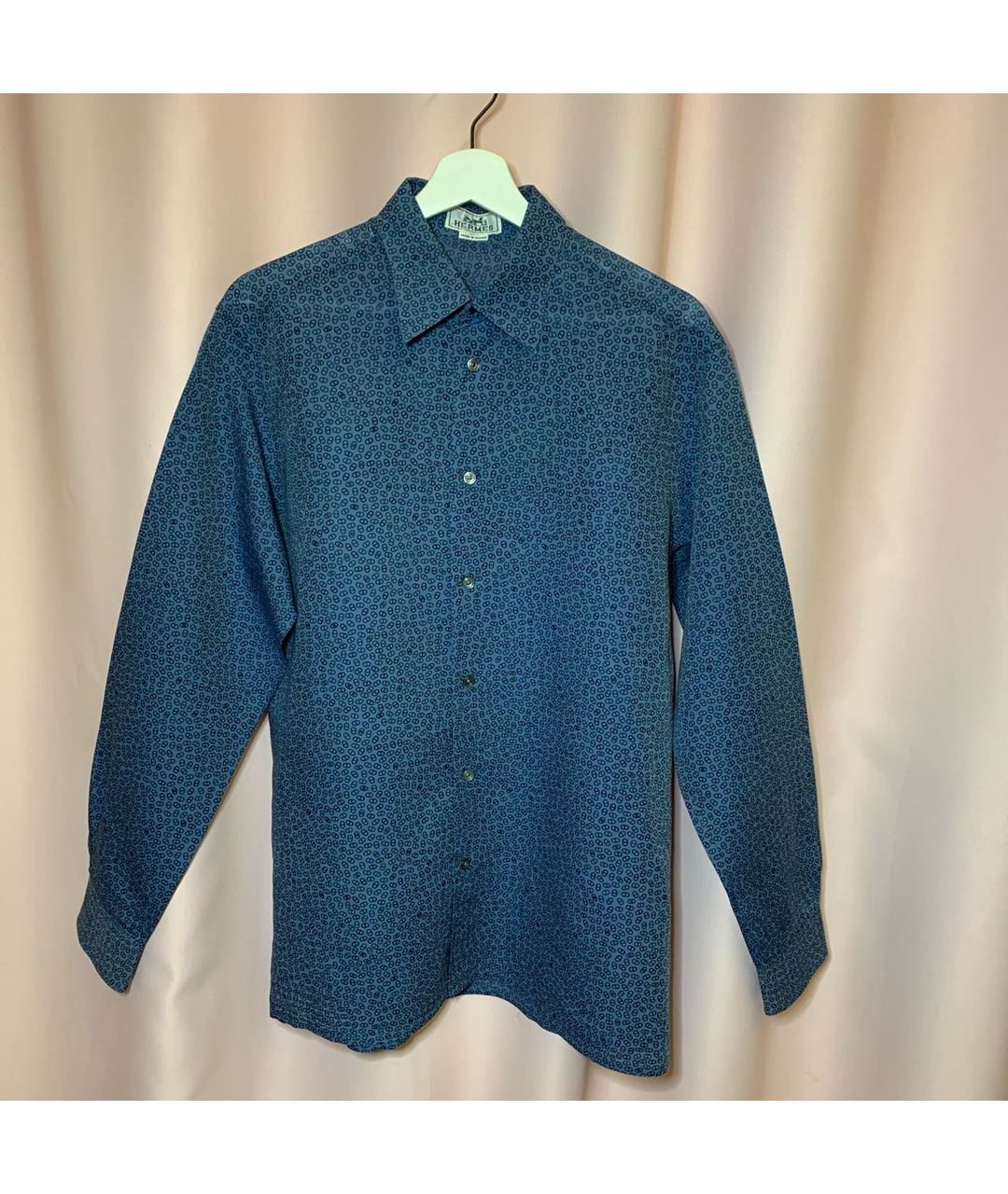 HERMES PRE-OWNED Голубая льняная кэжуал рубашка, фото 8