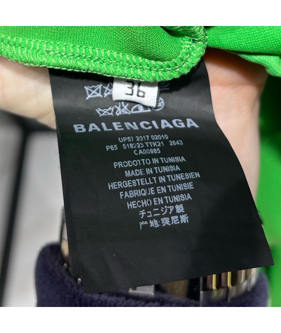 BALENCIAGA Зеленые вискозные леггинсы и велосипедки, фото 5