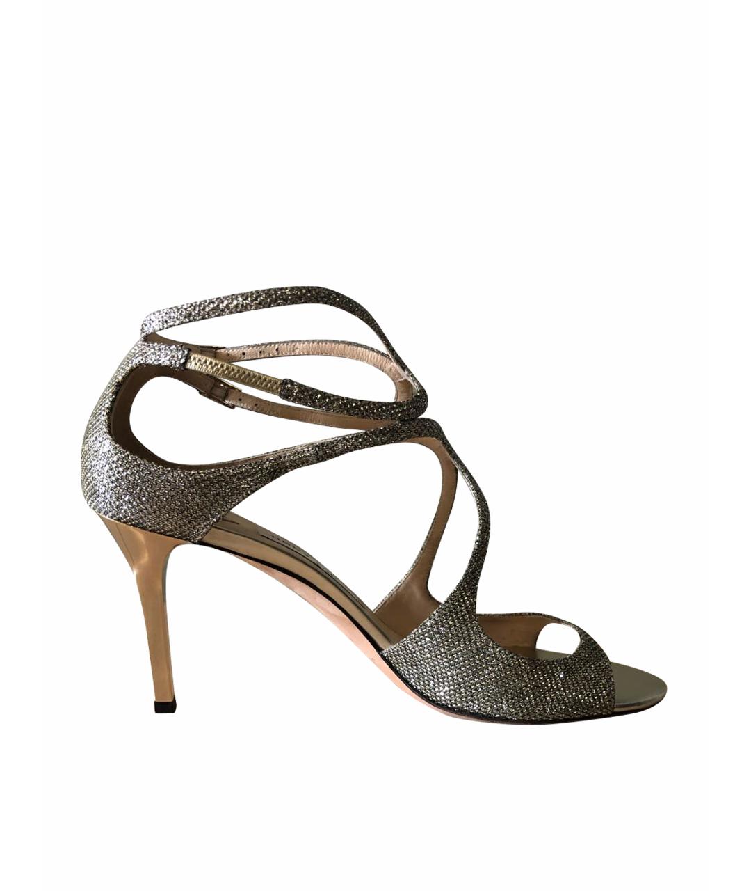 JIMMY CHOO Золотые босоножки, фото 1