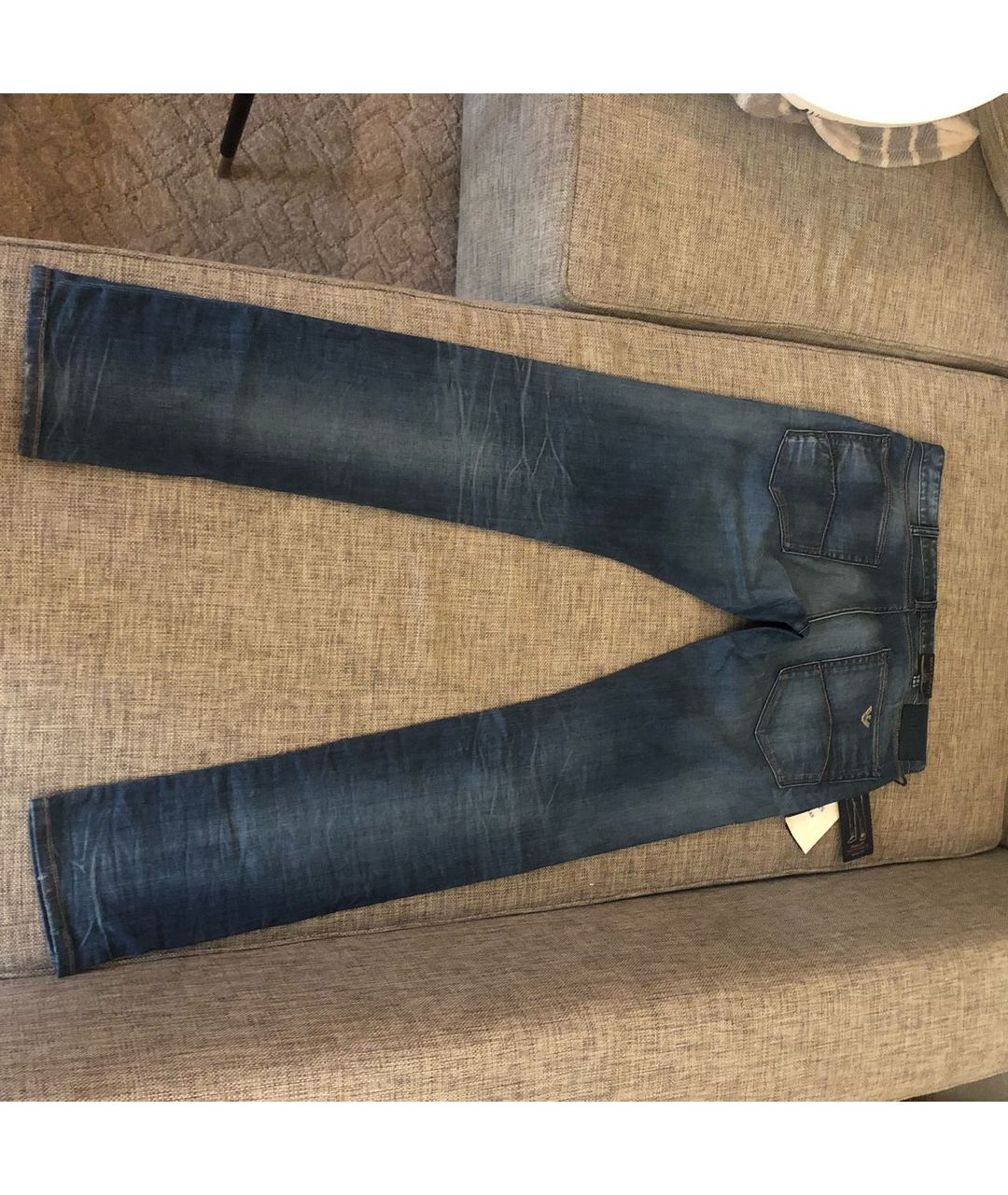 ARMANI JEANS Синие хлопко-эластановые прямые джинсы, фото 2