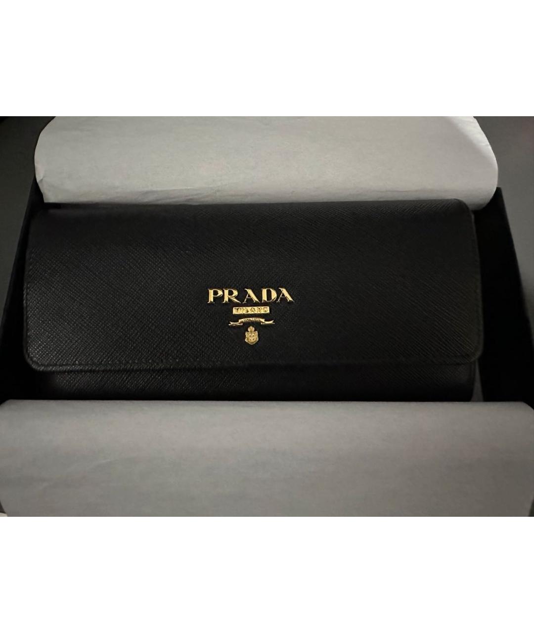 PRADA Черный кожаный кошелек, фото 5