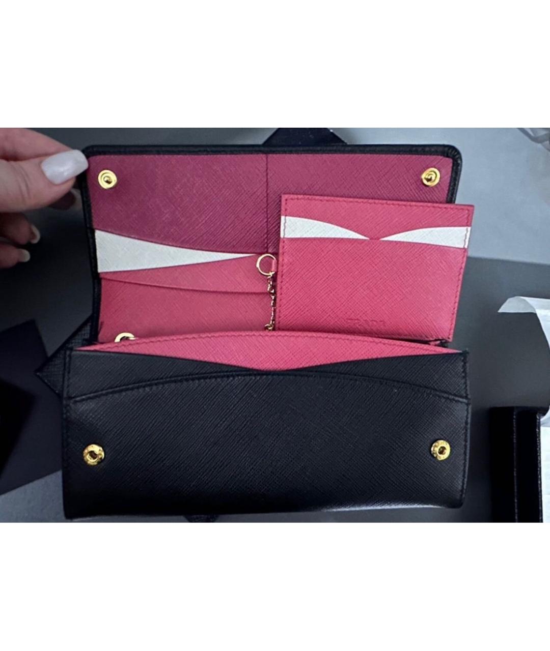 PRADA Черный кожаный кошелек, фото 2