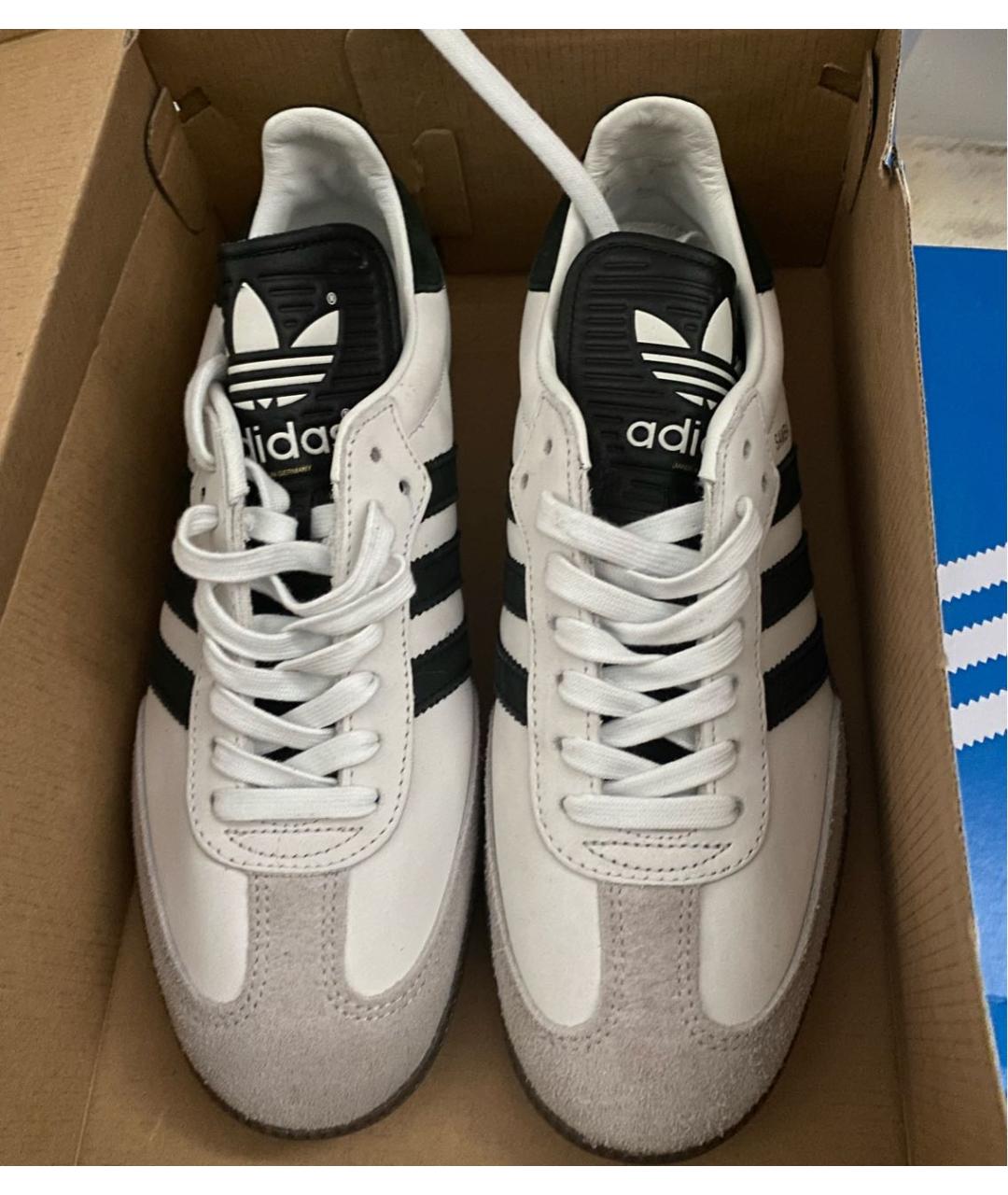 ADIDAS Белые кожаные низкие кроссовки / кеды, фото 2