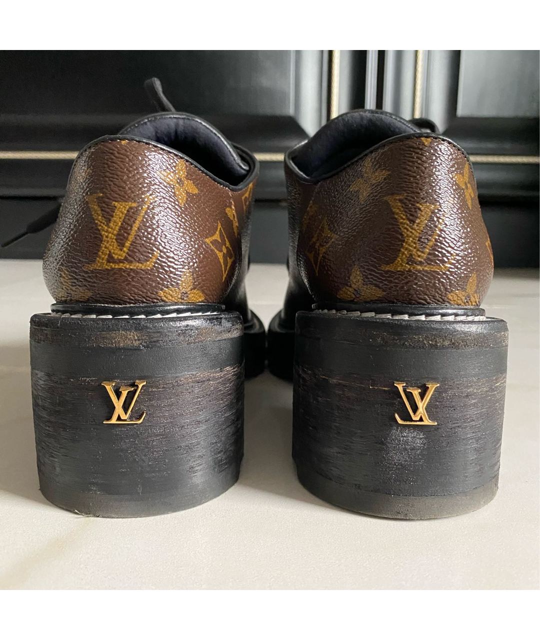 LOUIS VUITTON PRE-OWNED Коричневые кожаные ботинки, фото 4