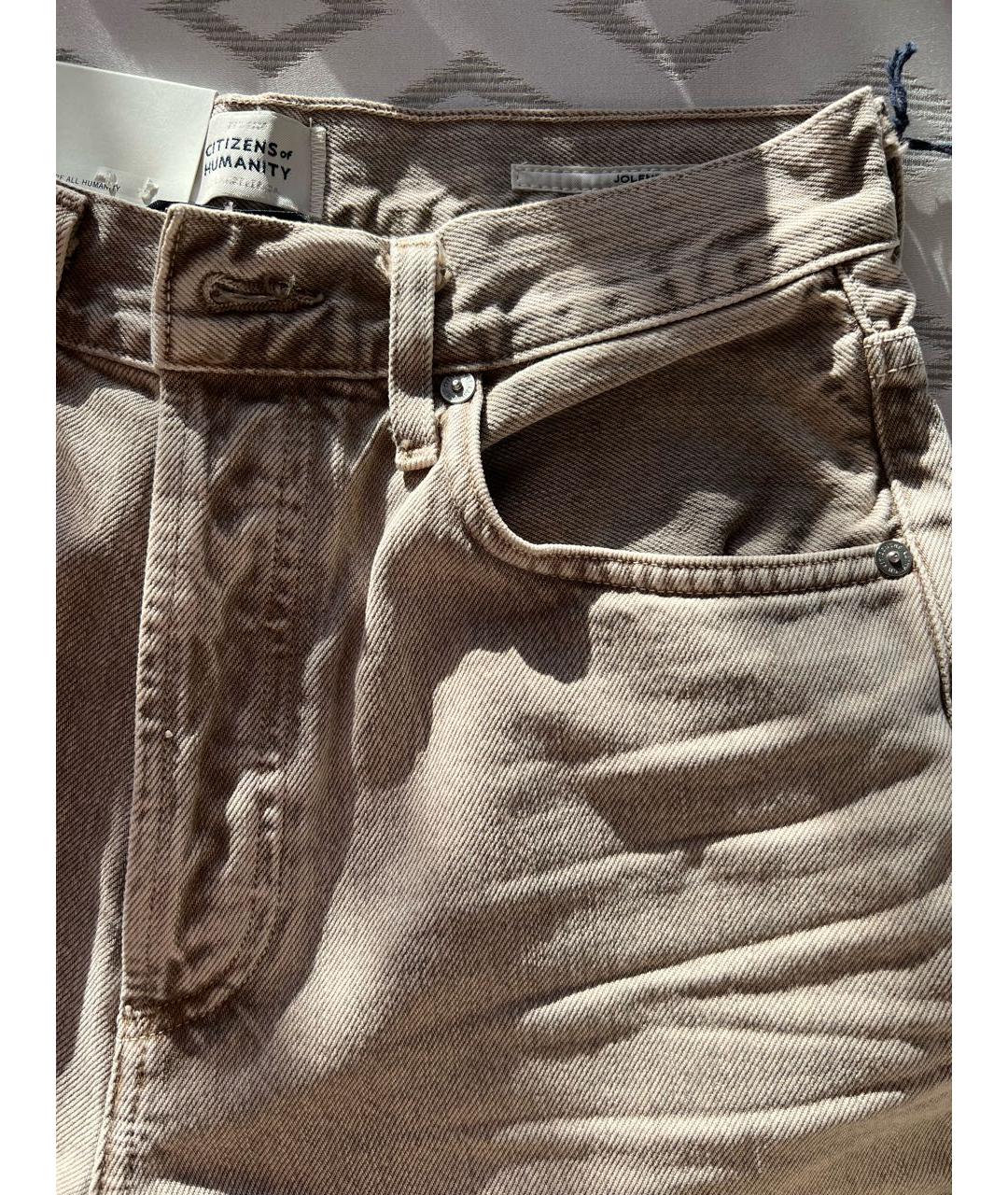 CITIZENS OF HUMANITY Бежевые хлопковые прямые джинсы, фото 4