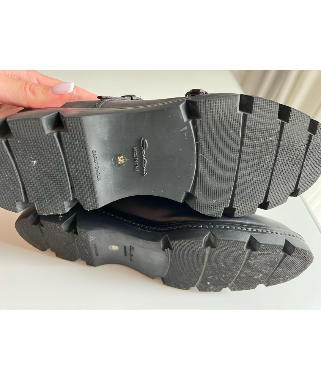 SANTONI Коричневые кожаные ботинки, фото 6