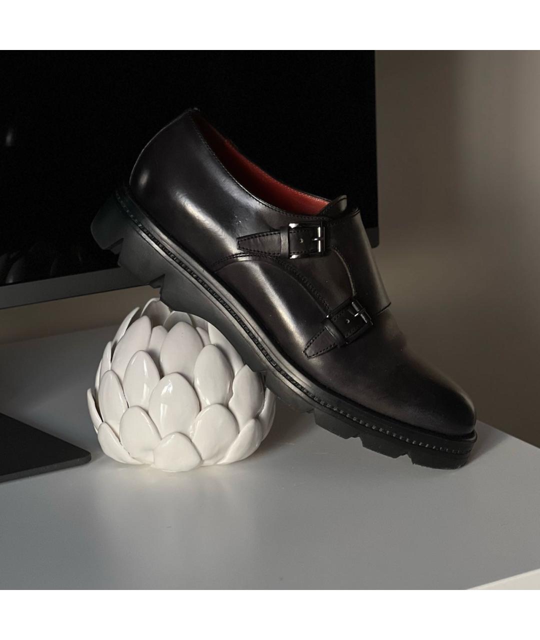 SANTONI Коричневые кожаные ботинки, фото 8