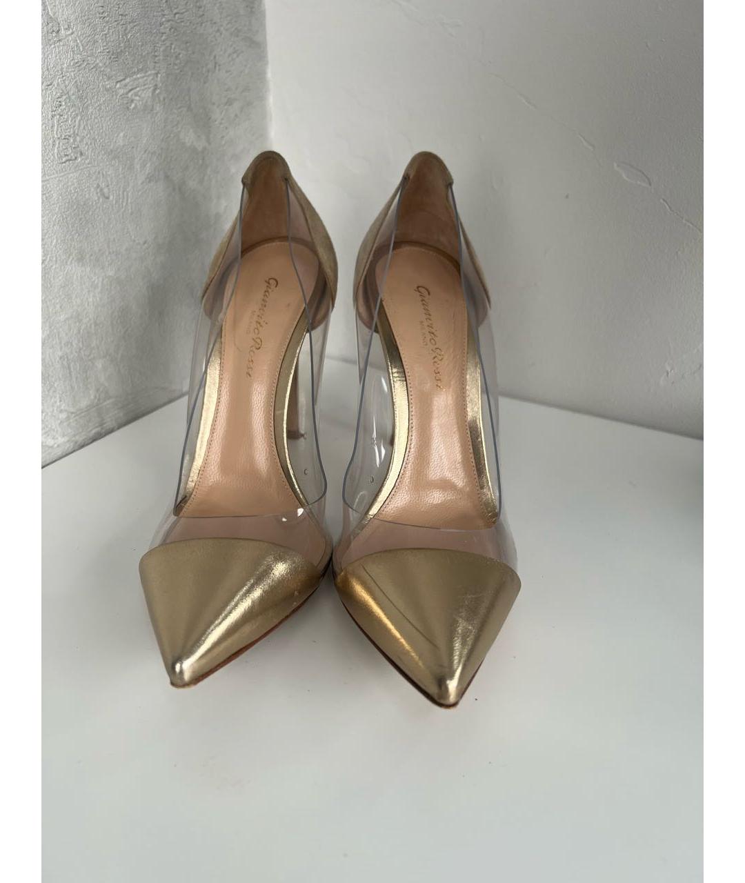 GIANVITO ROSSI Золотые кожаные туфли, фото 6