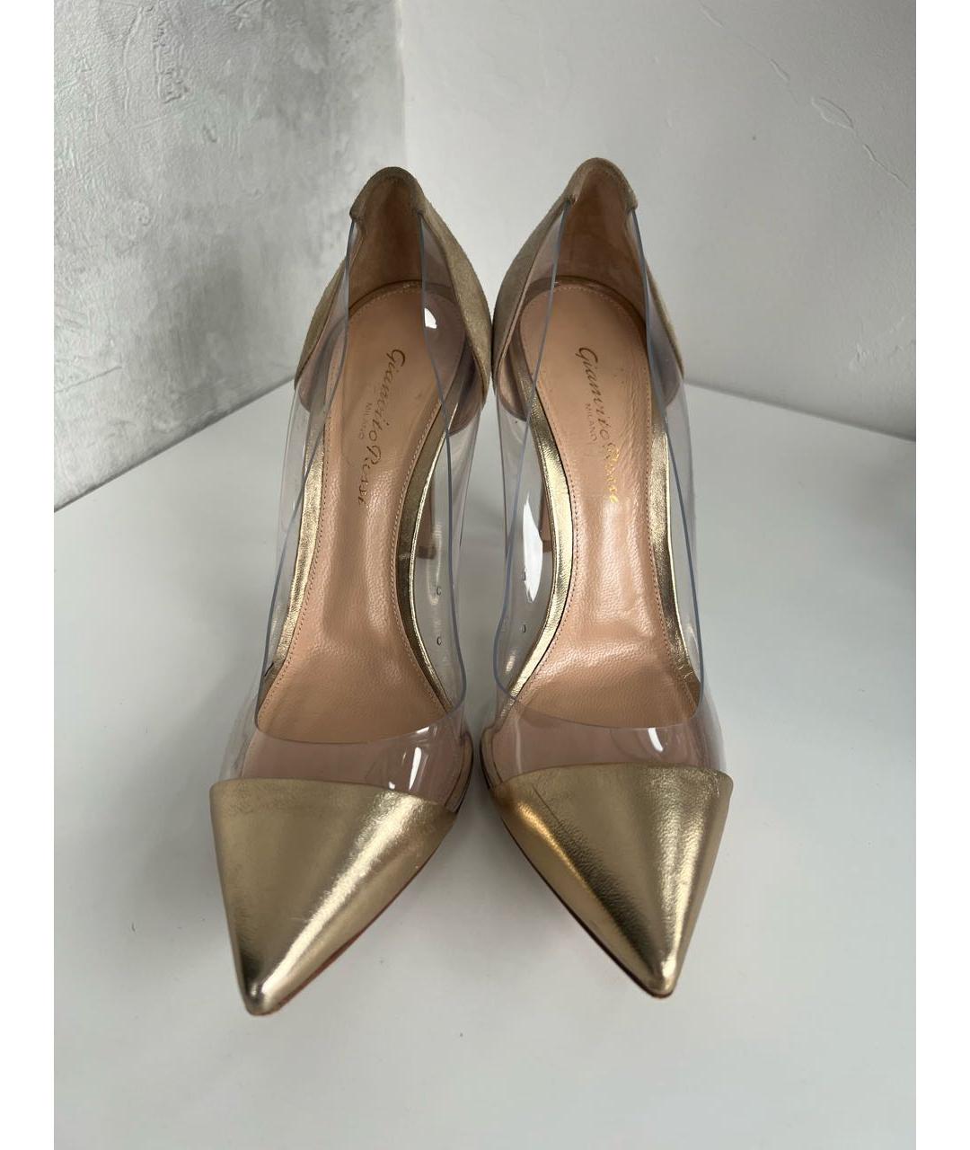 GIANVITO ROSSI Золотые кожаные туфли, фото 5